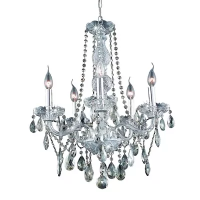 Elegant 7955 Verona 5-LT 21  Royal Cut Chandelier Chrome/Smoke - 7955D21C-GT-RC • $586