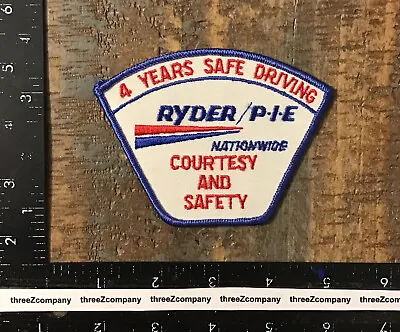 Vtg Ryder/P-I-E Nationwide Trucking Company 4 Years Safe Driving Patch PIE • $10.50