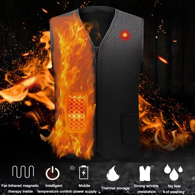 $34.99 • Buy Heated Vest Winter Body Warm Electric USB Jacket Men Women Thermal Heating Coat