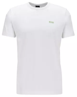 HUGO BOSS Regular Fit Tee T-Shirt With Contrast Detail White/Green S / Small NEW • $29.95