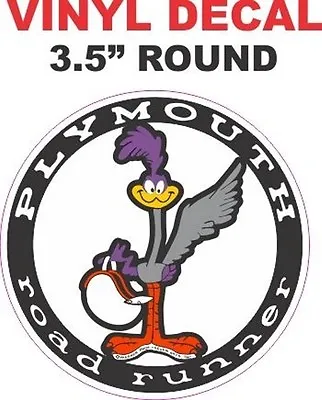 $2.99 • Buy 1 Plymouth Mopar Super Bird Road Runner Round Vinyl Decal - Nice And Sharp