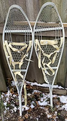 Vintage Snow Shoes KINGS POINT US Military Issue 45 “ W/ Straps 1986 Aluminum • $65