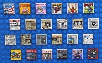 Lego Newsstand ~ Newspaper Magazine Comic Book & Postcard Printed Tiles New • $7.46