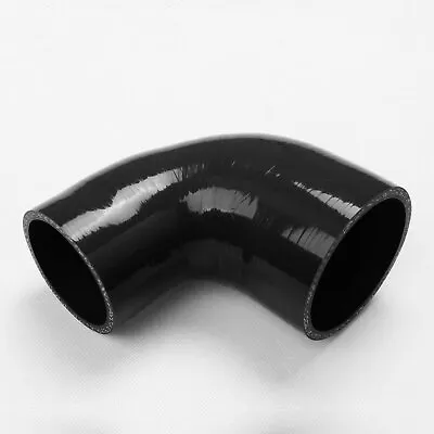 2.5  To 3  90 Degree Elbow Transition Reducer 3ply Silicone Hose Coupler Black • $11.59
