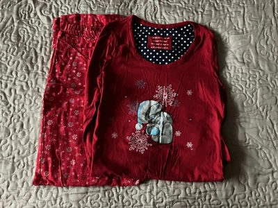£7.99 • Buy Womens M&S Red Tatty Teddy Christmas Theme Pjama/Loungewear Set Size 10 