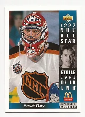 1993-94 Upper Deck Mcdonalds Hockey Patrick Roy Card #mcd-23 • $1.25