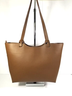 £42.56 • Buy Jack & Chris Leather Tan Business Tote Large Zip Top Shoulder Bag Carryall Purse