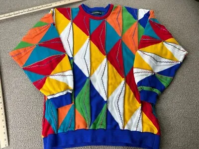 Tundra Sweater Knit Pullover Colorful Coogi Style Cosby Biggie Smalls VTG • $295.05