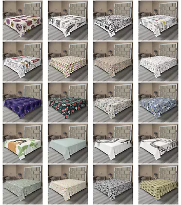 Ambesonne Hipster Print Flat Sheet Top Sheet Decorative Bedding 6 Sizes • $34.99