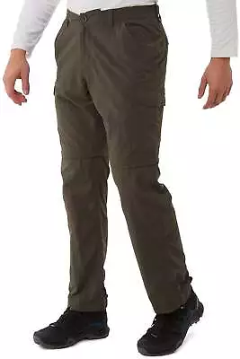 Craghoppers Mens Nosilife Convertible II (Extra Long) Walking Trousers - Green • £20.49