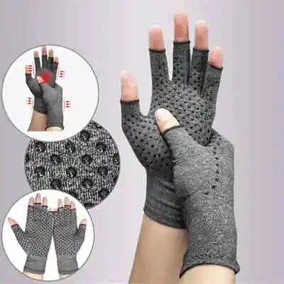 Compression Gloves Anti Arthritis Fingerless Pain Relief Joint Support With Grip • £5.99