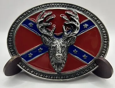 Legends West Stag Belt Buckle Pewter Camo Made In USA 4  X 3  Z22 • $24.95