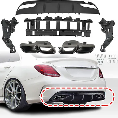 C63 Style Rear Diffuser Lip For Mercedes Benz W205 C300 C350 AMG-Line 2014-2021 • $169.99