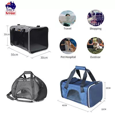 Portable Cat Carrier Bag Soft Crate Foldable Rabbit Cage Kennel Travel Ferret • $33.92