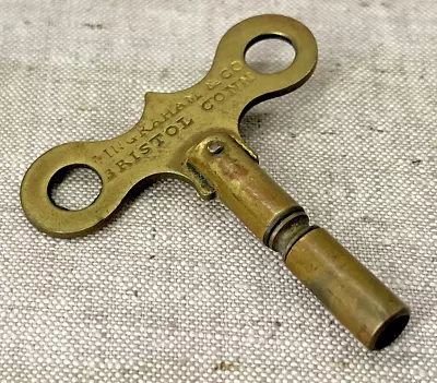 Antique Old Brass Clock Key Stamped E INGRAHAM & CO BRISTOL CONN • $24.99