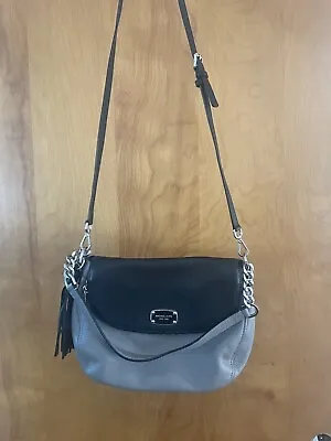 Michael Kors Gray Black Trim Crossbody Handbag Purse • $45