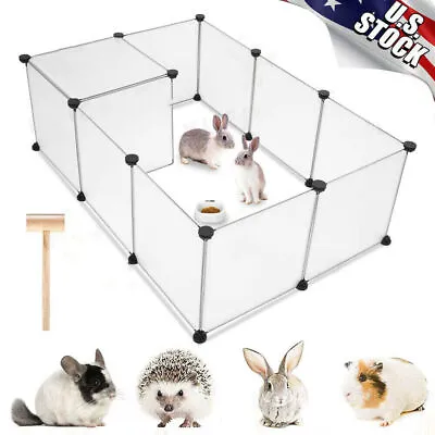 Pet Playpen Plastic Yard Fence Dog Cat Rat Rabbit 12 Panels Indoor Exercise Cage • $25.87