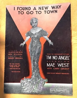 I FOUND A NEW WAY TO GO TO TOWN. Sheet Music. 1933. MAE WEST COVER. Good Cond. • $24.95