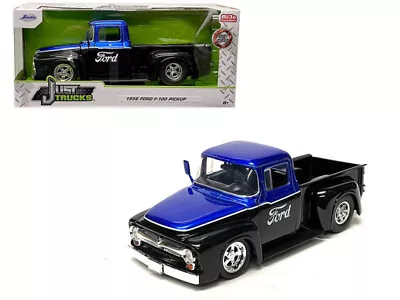 1956 Ford F100 Pickup Blacl/blue 1:24 Scaler Diecast 'just Trucks' Series Jada • $49.90