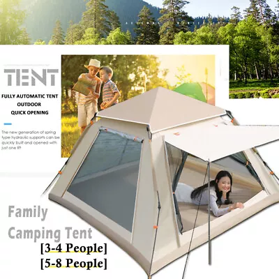 3-8 Man Large Automatic Instant Pop Up Camping Tent Outdoor Seaside Fishing Tent • £32.95