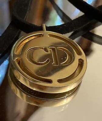 Christian Dior Necklace Dioressence Solid Perfume Gold Pendant Vintage 1990's • £38