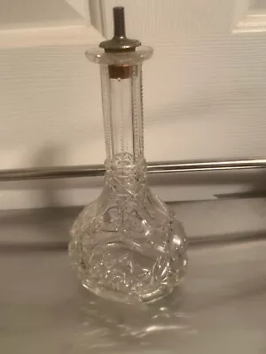 Very Nice Tall Antique Pressed Glass Barber Bottle - F Clk • $25