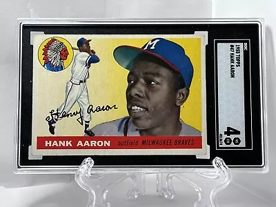 1955 Topps Henry Hank Aaron Card #47 SGC 4 VG-EX Milwaukee Braves HOF • $152.50