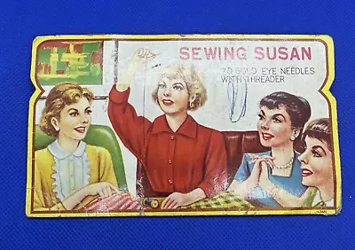 Sewing Susan Women's Quilt Group Gold Eye Sewing Needle Book • $7.92