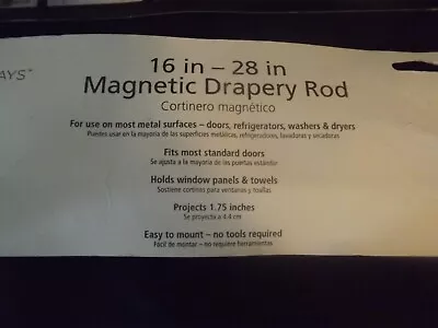 7/16″ Magnetic Single Curtain Rod 16 -28  White By MAINSTAYS 2 AVAILABLE NIP • $12.99