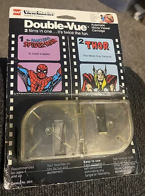 VIEWMASTER DOUBLE VUE Spiderman & Thor Film Movie Cartridge MOC Sealed NOS 1979 • $55