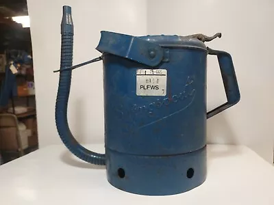 Vintage SwingSpout Oil Filler Can 5 Qt.  Blue Gooseneck • $15