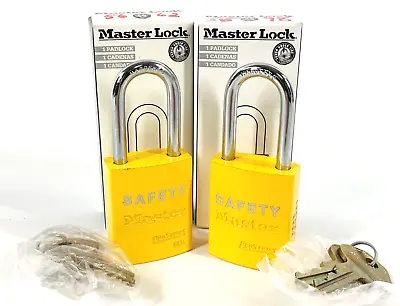 Lot Of 2 MASTER LOCK ProSeries 6835 Yellow Safety Pad Lock Keyed 5 Pin Lockout • $23.99
