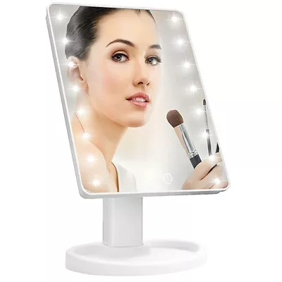 16/22 LED MAKE-UP FOLDABLE VANITY MIRROR Tabletop Light Up Cosmetic Touch Screen • £6.59