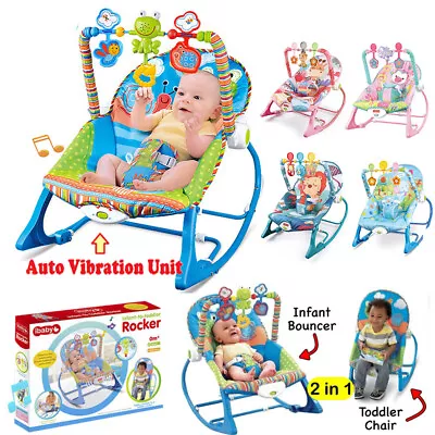 Electric Baby Bouncer Rocker Vibration Chair Portable Musical Cradle Swing Seat • £26.90