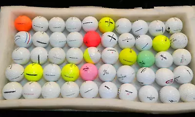 Lot Of 50 Mixed  Golf Balls Callaway Chrome Titleist Prov1 Srixon Noodle  3A/4A • $5.50