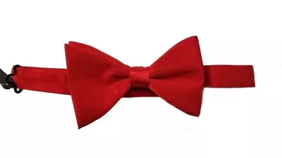 Zara Silk Bow Tie Red Pre-Tied Adjustable Men's Size M • $29.99