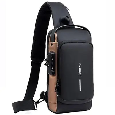 Men Multifunction Anti-theft USB Shoulder Bag Crossbody Travel Sling Chest Pack • $20.99