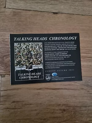 Tnewm41 Advert 5x8 Talking Heads: 'chronology' • £6