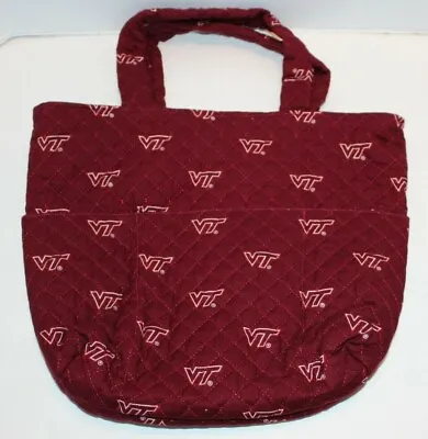 VT Virginia Tech Hokie Quilted Tote Bag Purse Handbag EXCELLENT! FREE Shipping! • $24.95