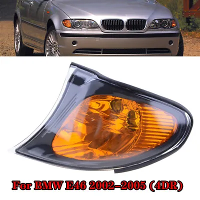 Front Corner Turn Signal Light Lamp Black For BMW E46 325i 325Xi 330i 2002-2005 • $18.98