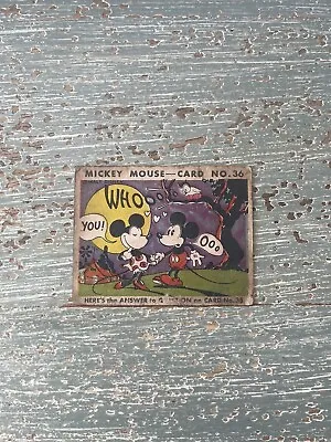 1935 Mickey Mouse Bubble Gum Card No. 36 • $65