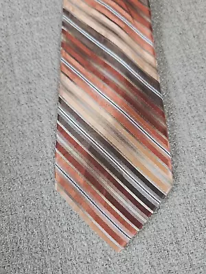 Van Heusen Tie -  3.25 In Red Striped Silk Necktie - Men's Classic • $9.97