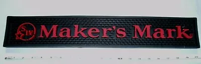 Makers Mark Bar Mat- Black & Red Rubber Drink Spill Helper 24” X 3 1/2  • $35