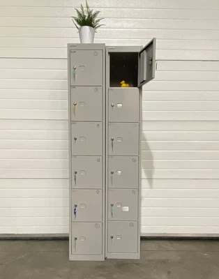 £98 • Buy Work Locker 6 Door Home Office Lockable Cabinet Metal Storage Cupboard Used Cond