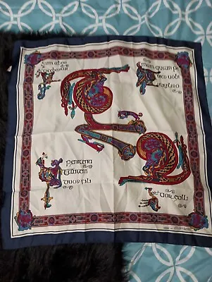 Vintage Rare Celtic Irish Scarf Book Of Kells Ireland 26  Square Neck B7 • $3.60