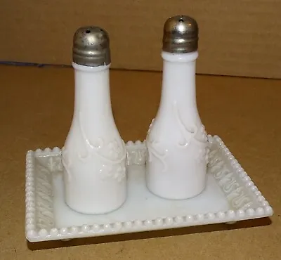 Small Milk Glass Salt & Pepper Shakers • $31.50