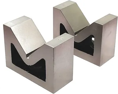 $47.50 • Buy Cast Iron Vee V Block Set Of 2 Pieces 4  X 1 -1/2  X 3  Without Clamp Ground
