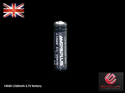 Ampsplus 14500 1250mAh Battery 3.7V Button Lithium Rechargeable Torch Batteries • £5.89