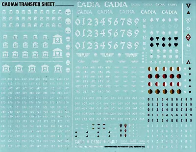 40K Astra Militarum Cadian Heavy Weapons Transfer Decal Sheet 2022 Ver. New • $8.49