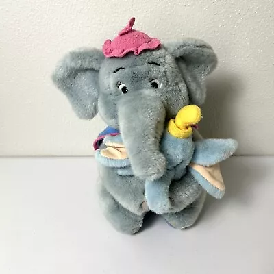 Disney Store Mrs Jumbo & Dumbo Stuffed Plush Elephant Gray 12  Holding Baby • $41.95